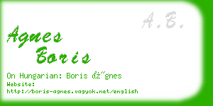 agnes boris business card